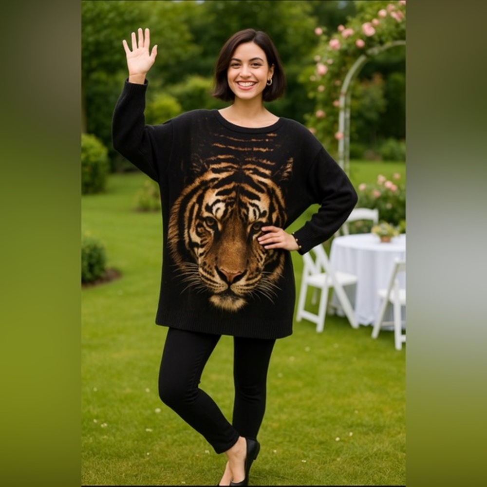 Vero  Moda tiger 🐅 head tunic style sweater